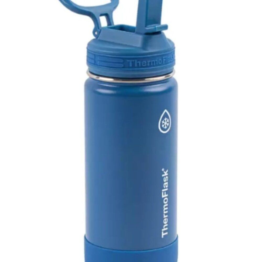 Thermoflask Double-Set 16 oz Stainless Steel Bottles (White/Blue) - Picture 5 of 5